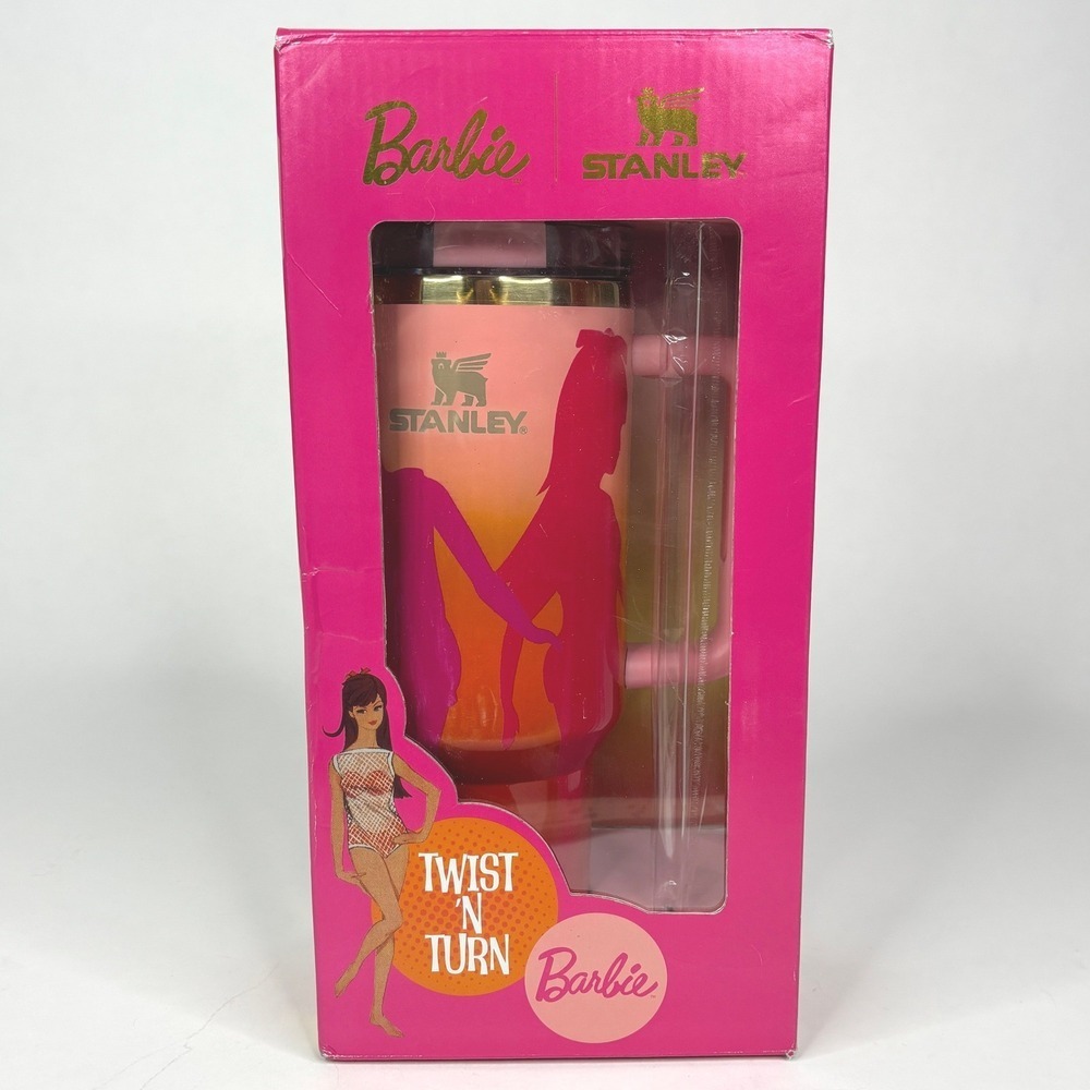 Stanley Barbie Twist N Turn 40oz Quencher H2.0 FlowState Tumbler Pink New Box